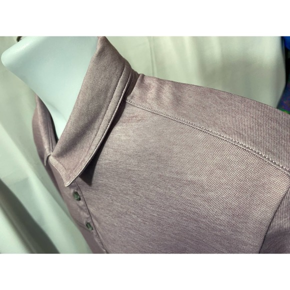 Travis Matthew Mens Shirt Large Purple Stripe Polo Short Sleeve - Picture 8 of 12